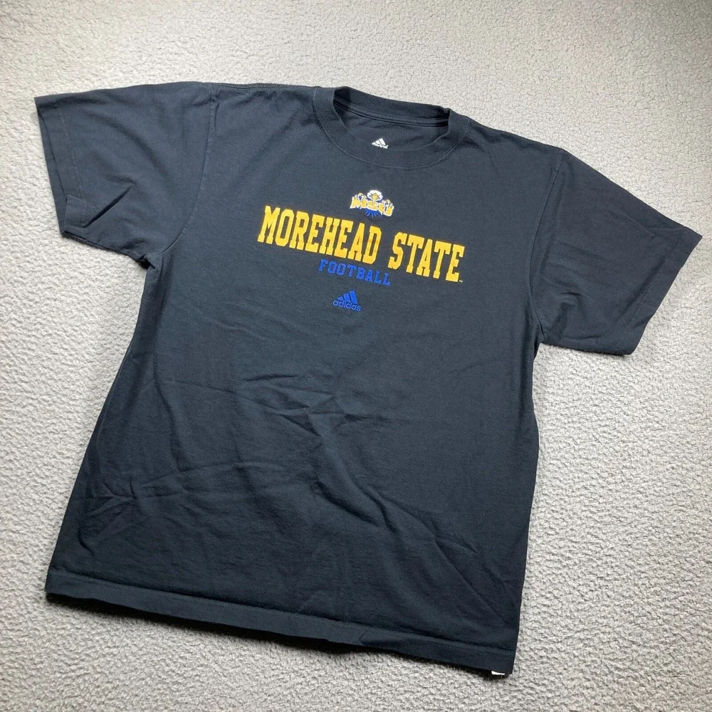 MSU Morehead State Eagles Football T Shirt Adult Medium Large Black Adidas‎